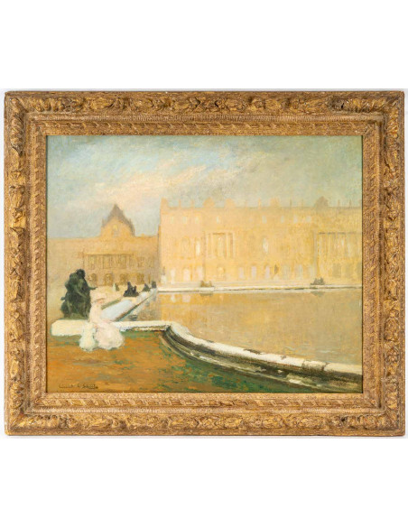 Lucien-Victor Guirand de Scevola (1871 - 1950) : La grand bassin dans le parc du château de Versailles.