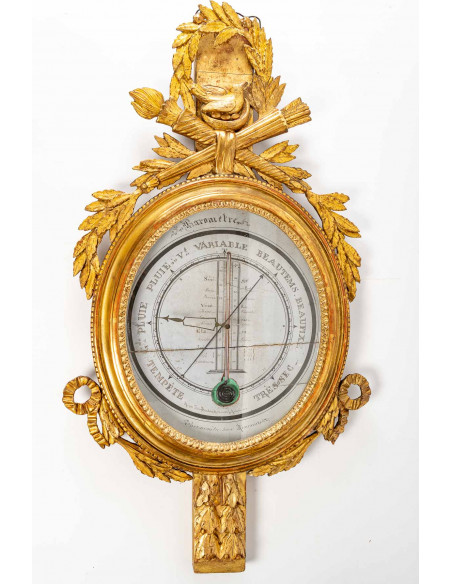 Baromètre - thermomètre d'époque Louis XVI ( 1774 - 1793).  XVIIIe siècle.