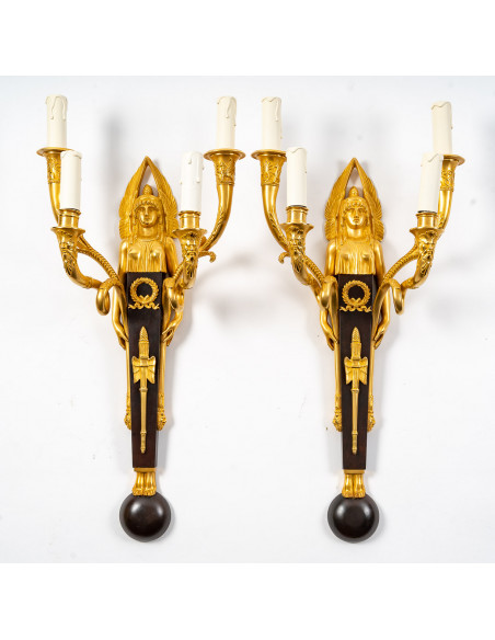 A Suite of Six Wall - Lights in 1st Empire Style.