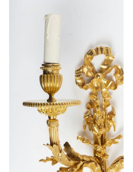 A Pair of Louis XVI style wall lights. 19th century.