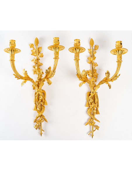 A Louis XVI Period (1774 - 1793) Pair of Wall - Lights.  18th century.