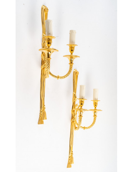 A Pair of Wall-Lights in Louis XVI Style.  20th century.