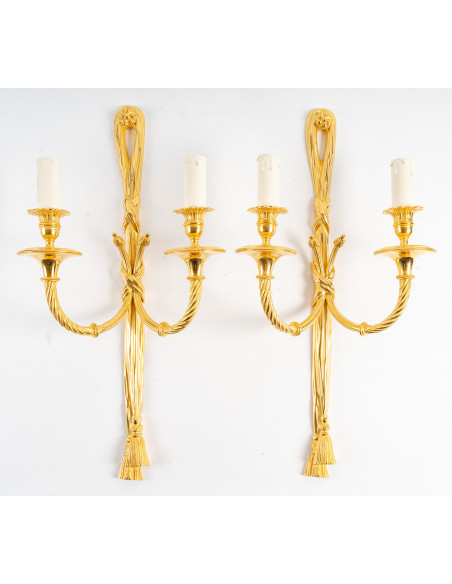 A Pair of Wall-Lights in Louis XVI Style.  20th century.