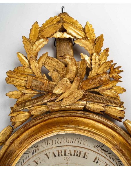 Baromètre - thermomètre d'époque Louis XVI (1774 - 1793).  XVIIIe siècle.