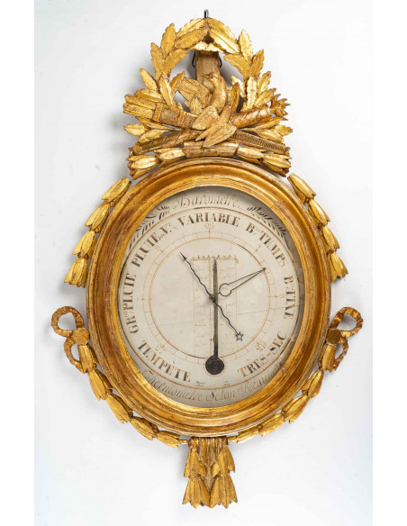 A Louis XVI Period (1774 - 1793) Barometer - Thermometer.  18th century.