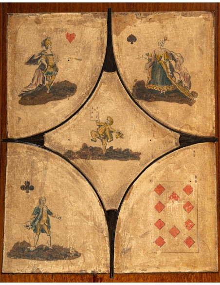 Table de jeux tric-trac d'époque Louis XVI (1774 - 1793).  XVIIIe siècle.