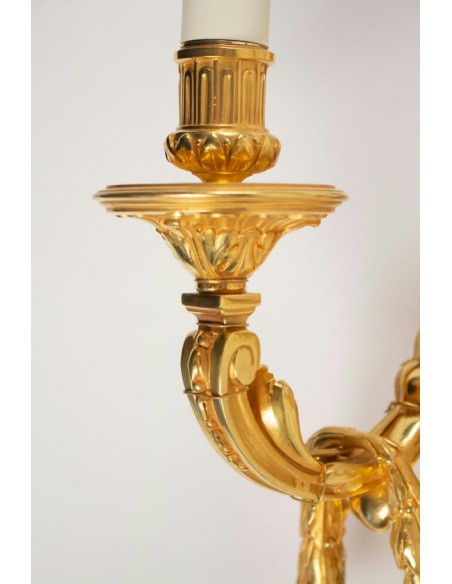 A Pair of Louis XVI style wall-lights. 19th century.