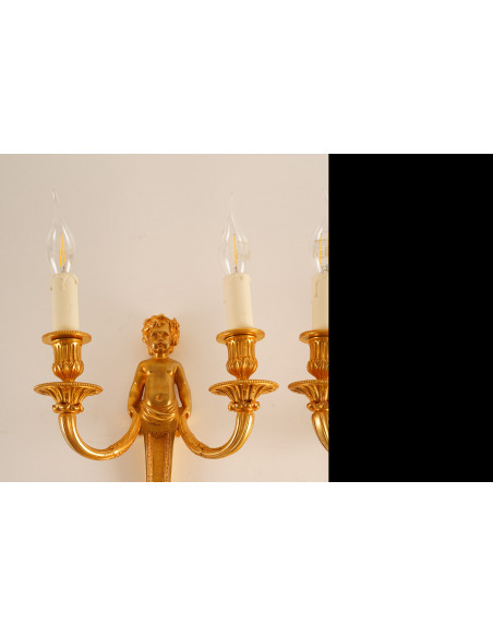 A Pair of Louis XVI style wall lights. 19th century.