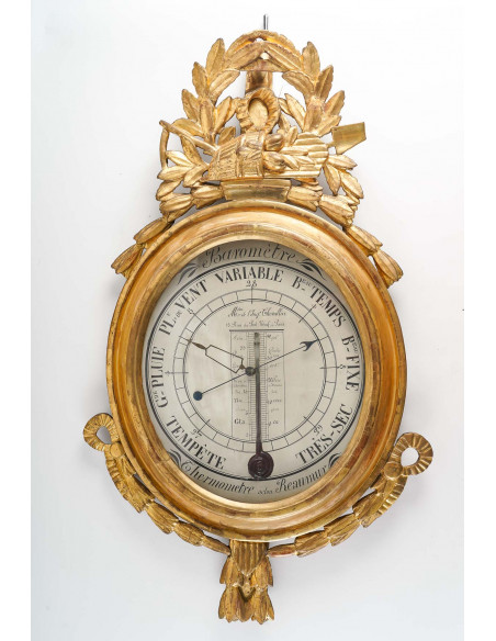 A Louis XVI Period ( 1774 - 1793) Barometer - Thermometer.  18th century.