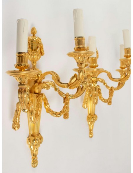 A Pair of Louis XVI style wall-lights. 19th century.