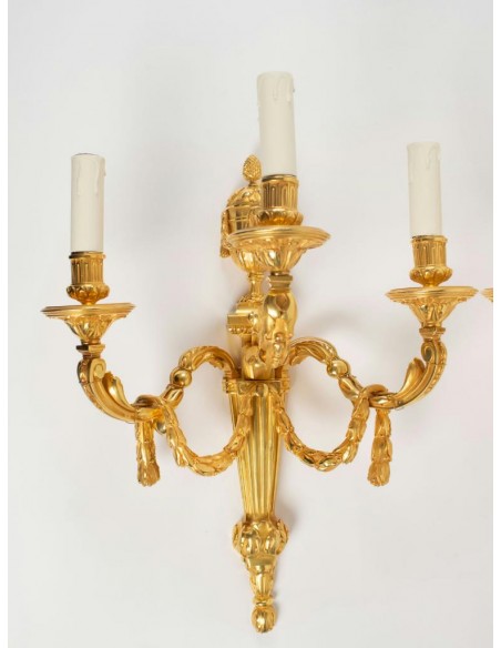 A Pair of Louis XVI style wall-lights. 19th century.