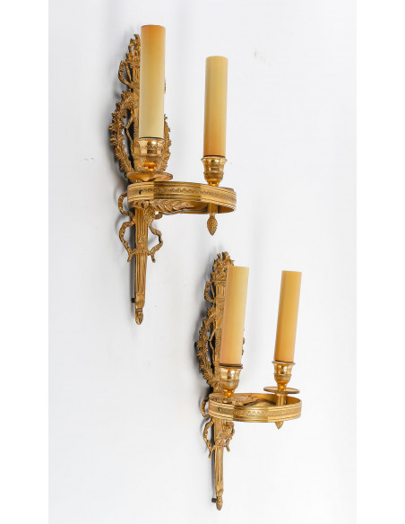 A Pair of Wall - Lights in 1st Empire Style.