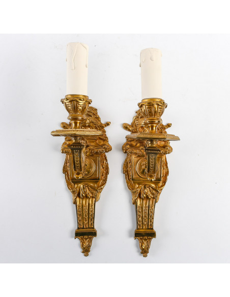 A Pair of Wall - Lights in Louis XIV Style.