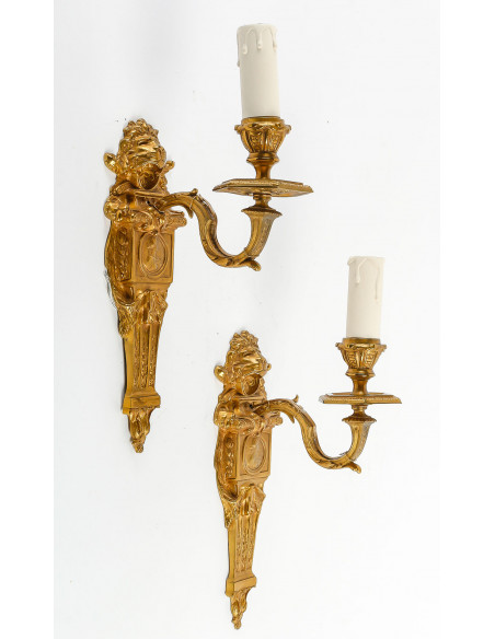 A Pair of Wall - Lights in Louis XIV Style.