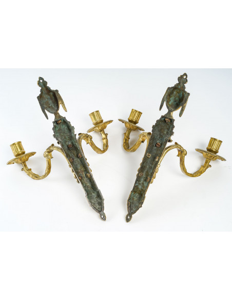 A Louis XVI Period (1774 - 1793) Pair of Wall - Lights.  18th century.