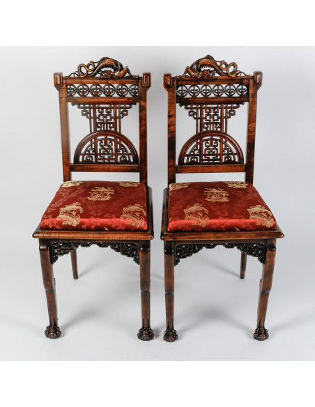 A Pair of de Chairs attributed to Viardot.  19th century.