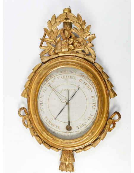 Baromètre - thermomètre d'époque Louis XVI (1774 - 1793).  XVIIIe siècle.