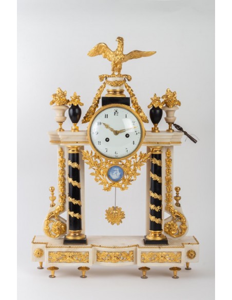 A Louis XVI period (1774 - 1793) portico clock. 18th century.