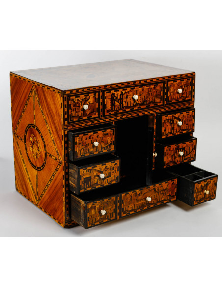 A Marquetry Cabinet.  17th century.