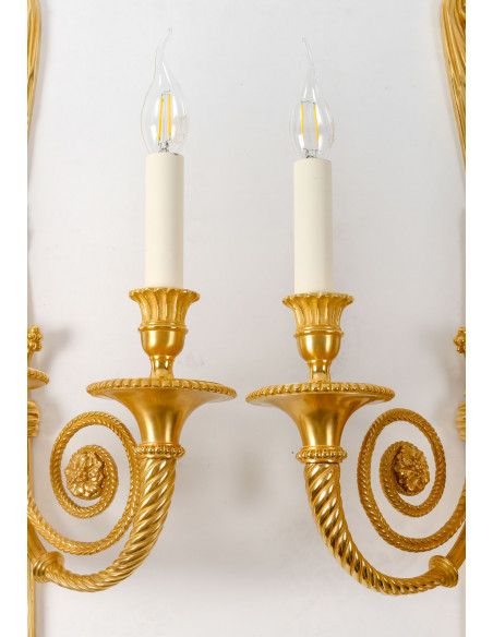 A Pair of Wall - Lights in Louis XVI Style.  20th century.