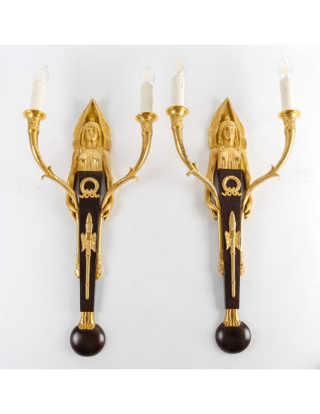 A Pair of Wall - LIghts in 1st Empire Style.  19th century.