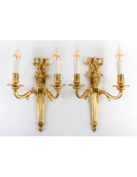 A Louis XVI Period (1774 - 1793) Pair of Wall - Lights.  18th century.