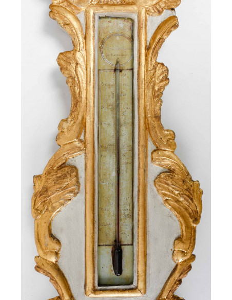 Baromètre - thermomètre d'époque Louis XV (1724 - 1774).  XVIIIe siècle.