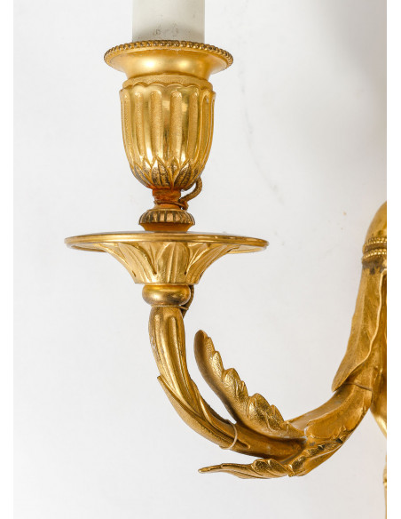 A Napoleon III Period (1851 - 1870) Pair of Wall - LIght in Louis XVI Style.  19th century.