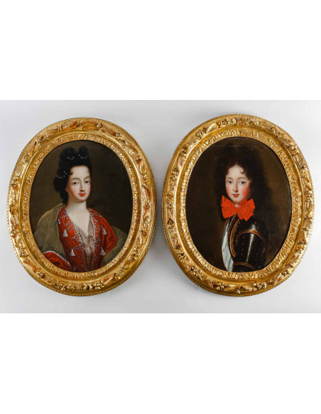 Presumed Portraits of the Duchess and the Duke of Bourbon.  17th century.