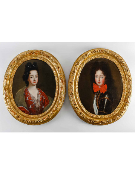 Portraits présumés de la duchesse et du duc de Bourbon.  XVIIe siècle.