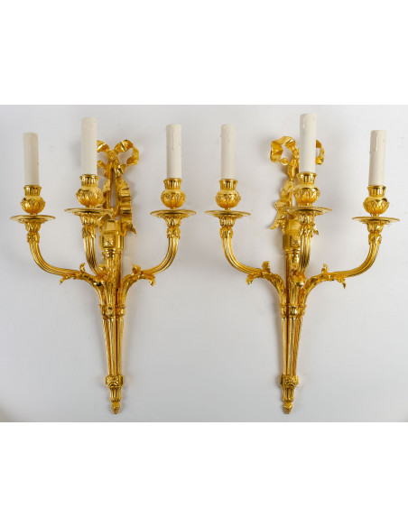 A Pair of Napoléon III Period (1851 - 1870) Wall-Lights.  19th century.