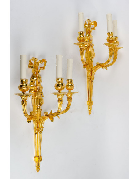 A Pair of Napoléon III Period (1851 - 1870) Wall-Lights.  19th century.