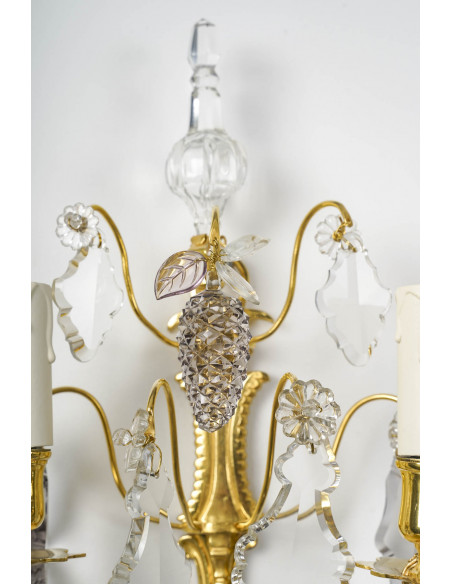 A Napoleon III Period (1848 - 1870) Pair of Wall - Lights.  19th century.