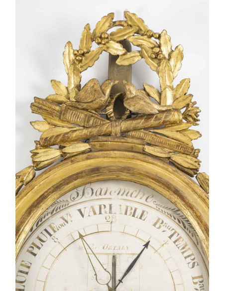Baromètre - thermomètre d'époque Louis XVI (1774 - 1793).  XVIIIe siècle.