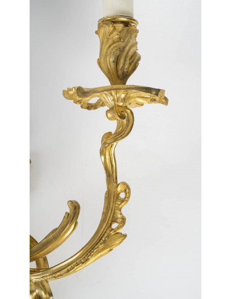 A Pair of Wall - Lights in Louis XV Style.  19th century.