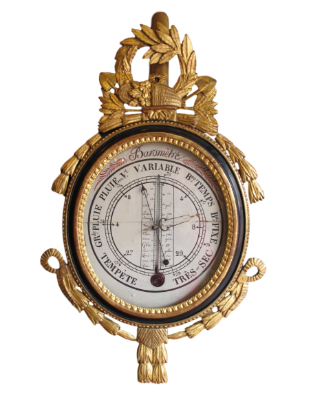 A Louis XVI period (1774 - 1793) barometer - thermometer. 18th century