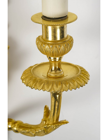 A Pair of Wall-Lights in Louis XVI Style.  19th century.