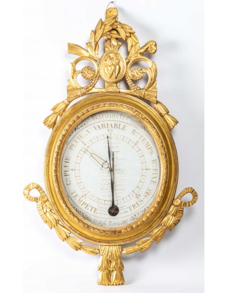 A Louis XVI period (1774 - 1793) barometer - thermometer. 18th century.