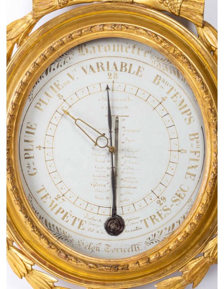 A Louis XVI period (1774 - 1793) barometer - thermometer. 18th century.