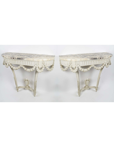 A Pair of Console Tables in Louis XVI...