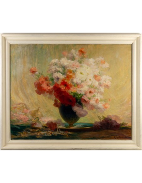 Achille Cesbron (1849 - 1913) : Bouquet de fleurs.