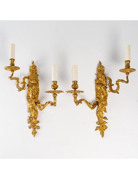 Paire d'appliques de style Régence, d'époque Napoléon III, XIXème siècle