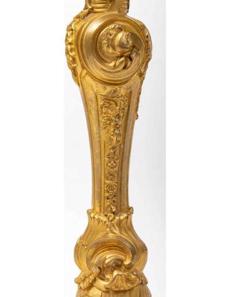 A pair of candlesticks in Louis XV style. 19th century.