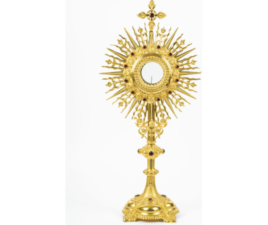 Ostensoir en bronze doré,...