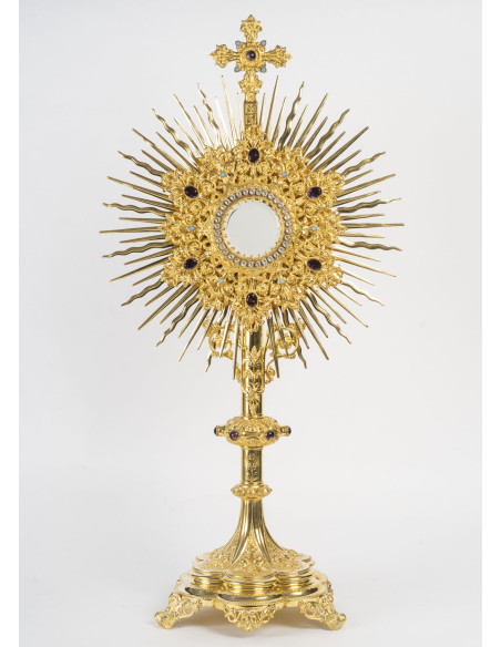 Grand Ostensoir en bronze doré, d'Epoque XIXe siècle.