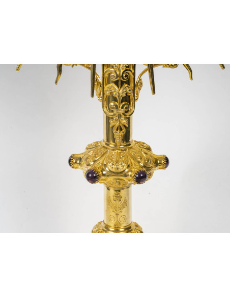 Grand Ostensoir en bronze doré, d'Epoque XIXe siècle.