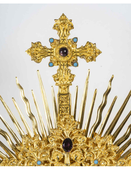 Grand Ostensoir en bronze doré, d'Epoque XIXe siècle.