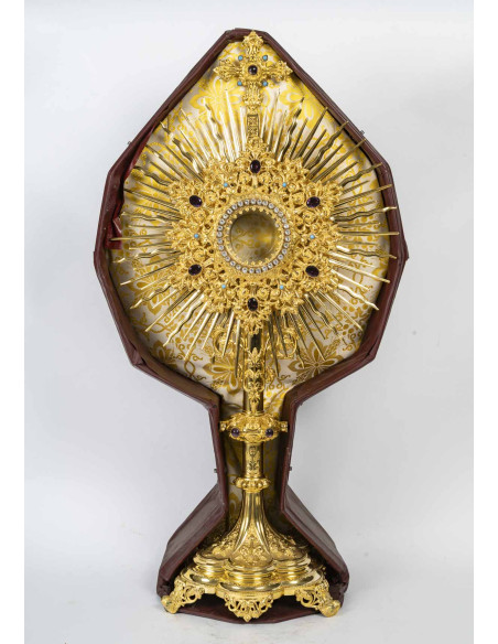 Grand Ostensoir en bronze doré, d'Epoque XIXe siècle.