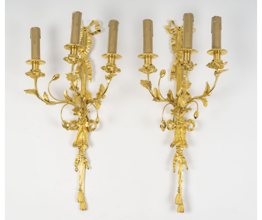 Paire d'appliques en bronze...