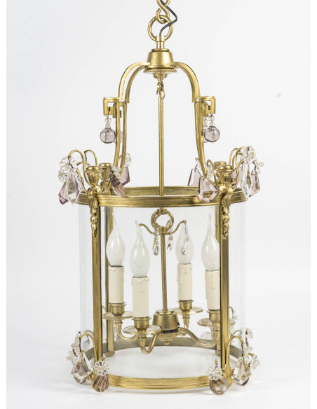 Lanterne en bronze doré de style Louis XVI, d'époque XIXème siècle.